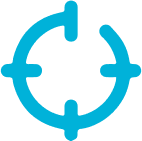 A blue target icon representing precision and focus in recruitment and talent acquisition.